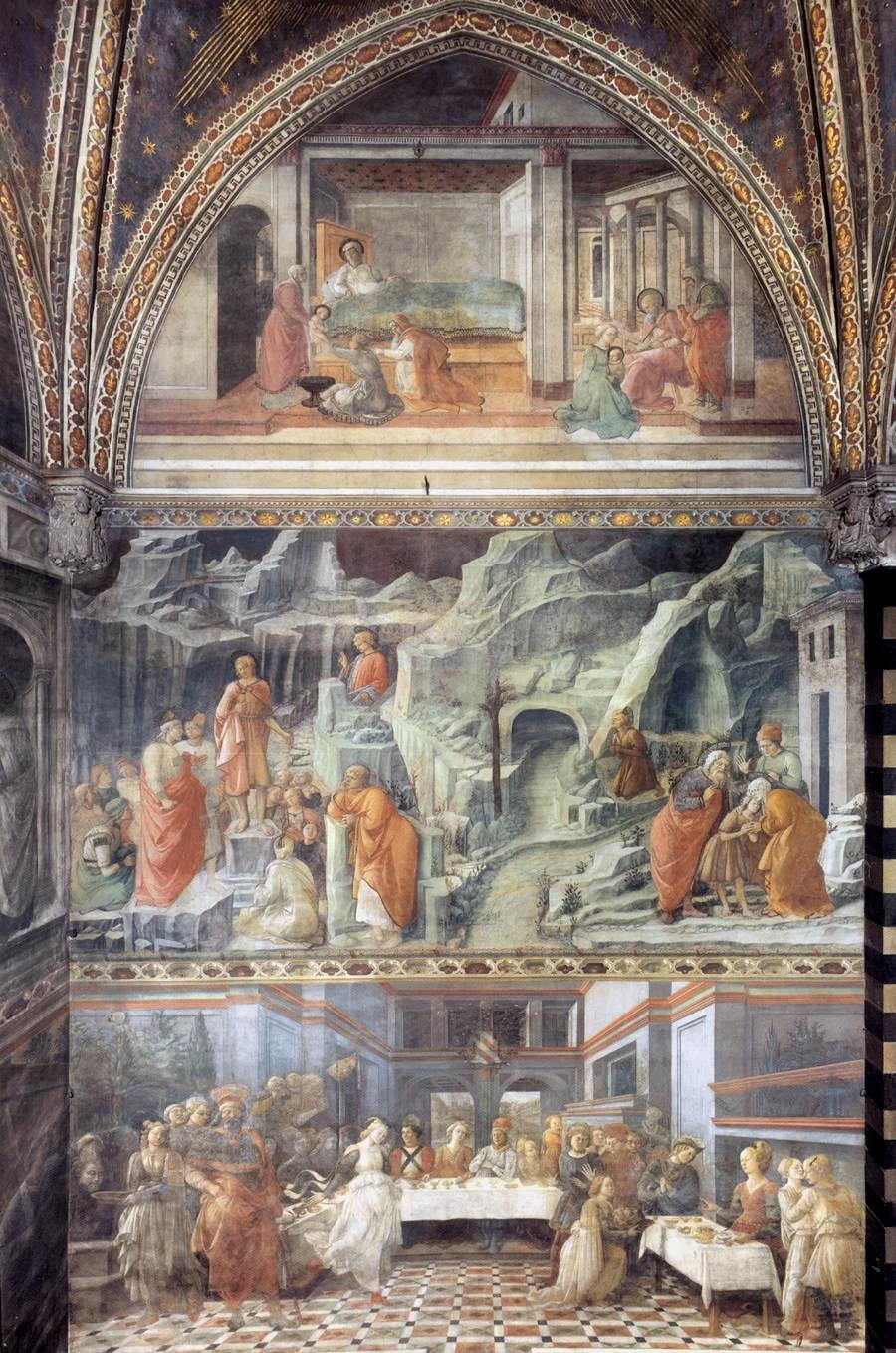 Veduta della parete destra (sud) della cappella maggiore - Duomo di Prato